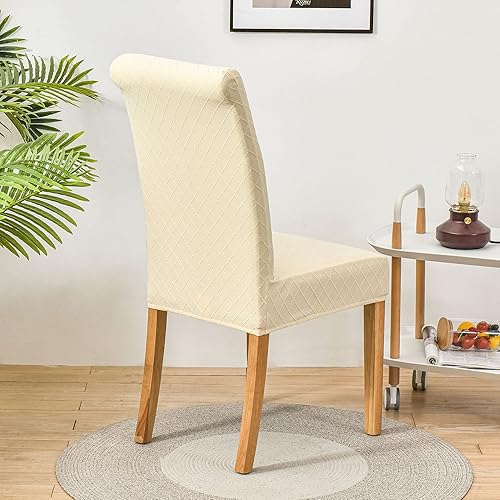 Miniatura 3 de SoulFeel Juego de 4 fundas para sillas de celosía, extraíbles y lavables, elásticas de elastano jacquard Parsons para silla de comedor, fundas