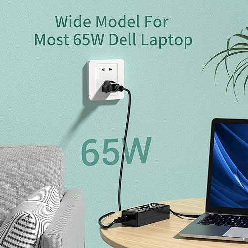 Miniatura 2 de Cargador adaptador de CA de 65 W para cargador Dell Inspiron 15 3000 5000 7000 3552 3558 3576 3580 5551 5557 5558 5559 5566 5567 5568 5570 5582 5583