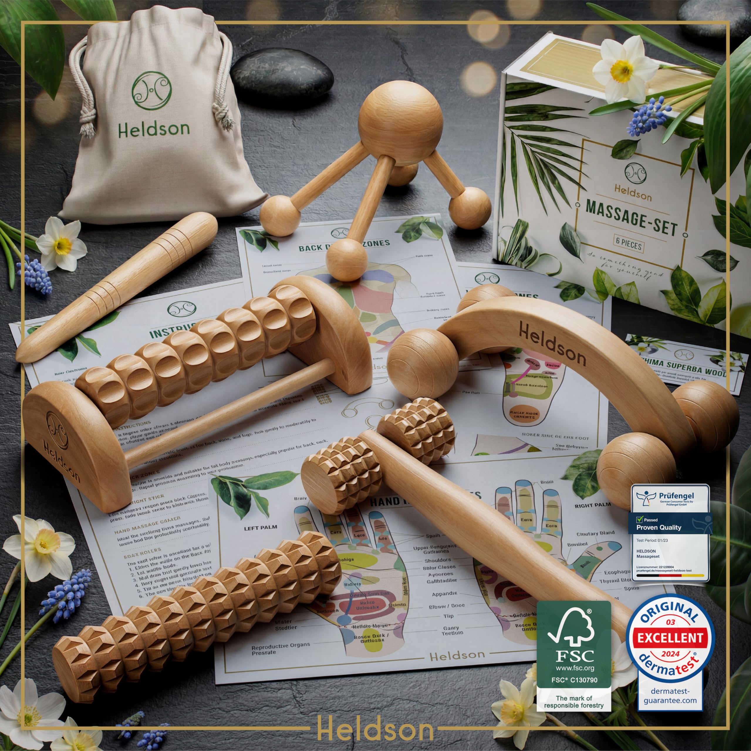 Amazon.com: HELDSON® Wooden Therapy Massage Tools [6 Pieces