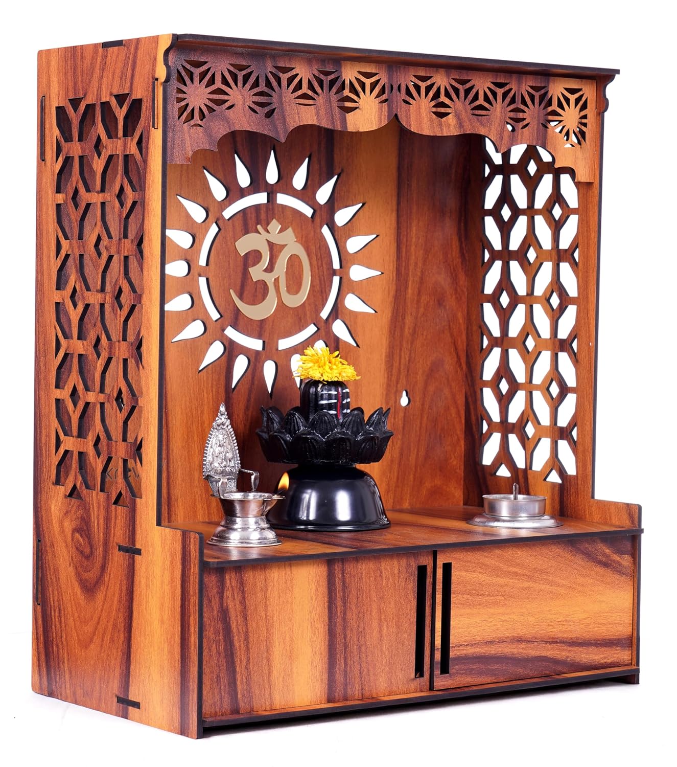 Krevvy Mandir for Home Small Size with Door | Compact Puja Mandir ...