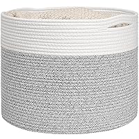 Vista 26 de Goodpick Cesta Grande de Cuerda de Algodón, 83L Almacenamiento Tejido Grande, Organizadores de Mantas y Almacenamiento, Cesta de Lavandería