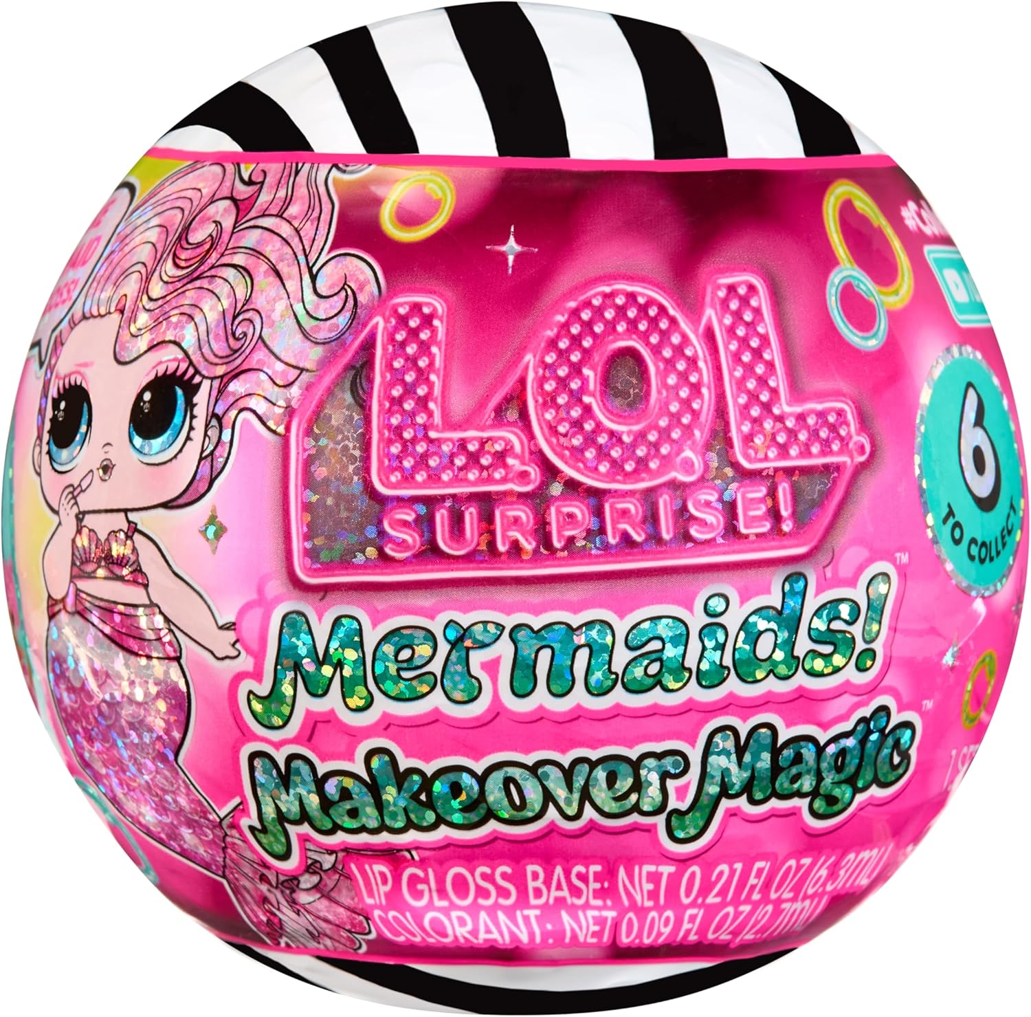 LOL Surprise Mermaids Makeover Magic Tots with DIY Wearable Lip Gloss Makeup for You and Your Doll, Fun Water Play, Gift for Kids Ages 4+