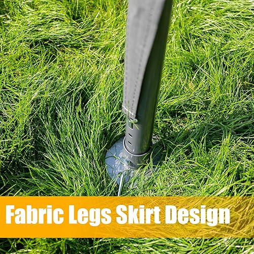 Miniatura 4 de Sunnyglade Cubierta superior para toldo de repuesto de 10 x 20 pies con faldas de poste de tela y accesorios para tienda de campaña de refugio, gris