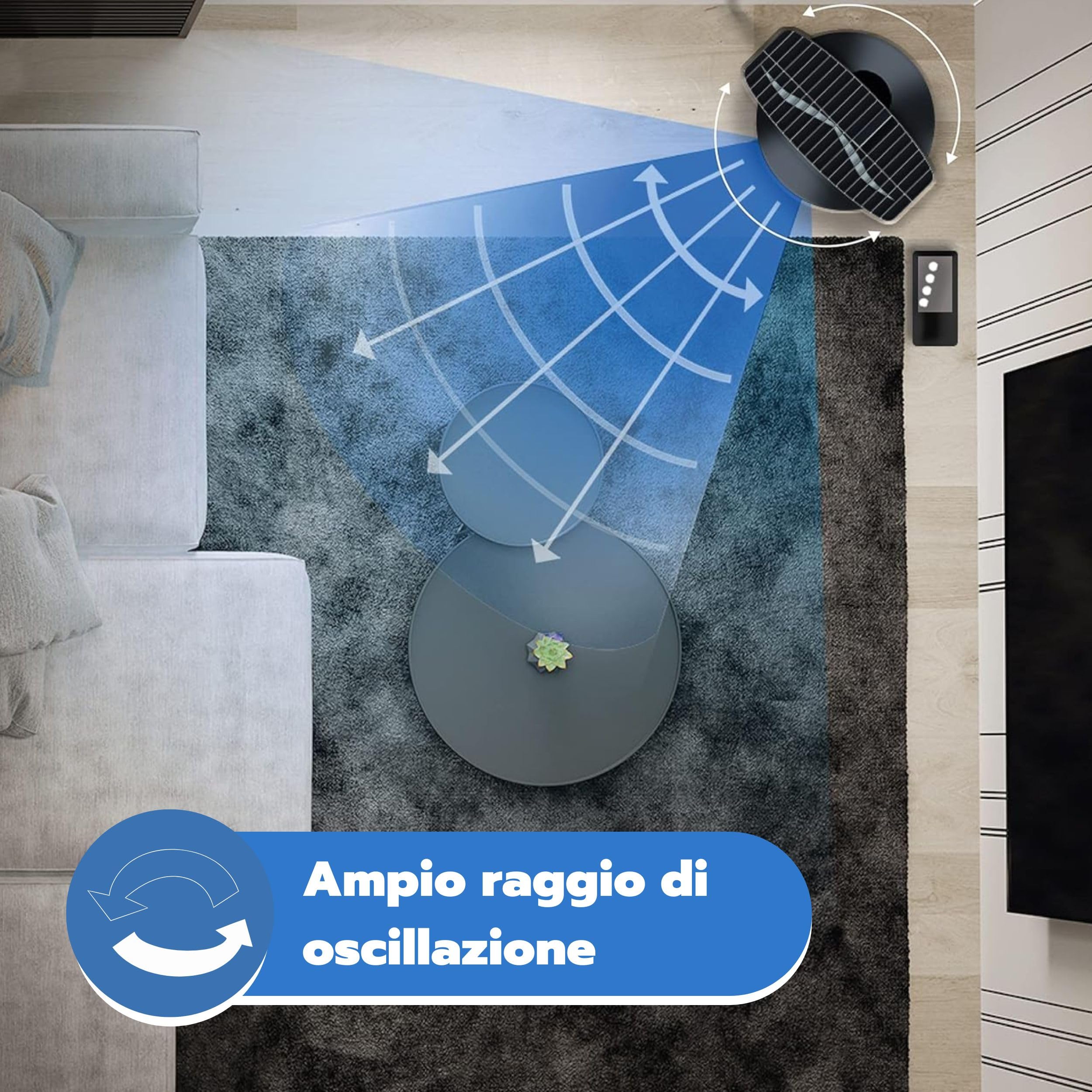 ARDES|AR5S41PBT Ventilatore a Piantana con Telecomando,Timer eComandi Touch Silenzioso e Potente 5 Pale 40cmOscillante con Altezza e Inclinazione Regolabile Ventilatore a SteloArdes 3Velocità Modello