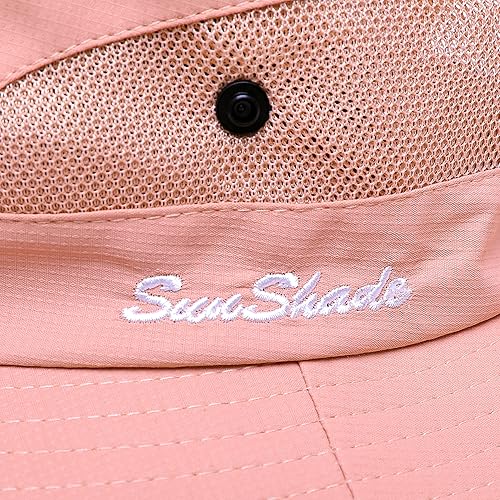 Miniatura 7 de Sombrero de sol para mujer de verano, sombrero de playa de ala ancha, protección UV al aire libre, plegable, malla fresca, diseño para cola de Rosa