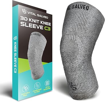 VITAL SALVEO Compression Recovery Knee Sleeve Knee Brace C3-COMFORT Pain Relief Protects Joint Ideal for Sports and Daily Wear Small