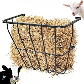 bimiti Hay Feeder, 31.5'' Long Horse Goat Hay Rack,24 Gallon Large Capacity,Heavy Duty Iron Hay Feeder Wall Mount for Horses,Sheep,Goats,Indoor Outdoor Uses, Effortless Installation in Farm,Yield