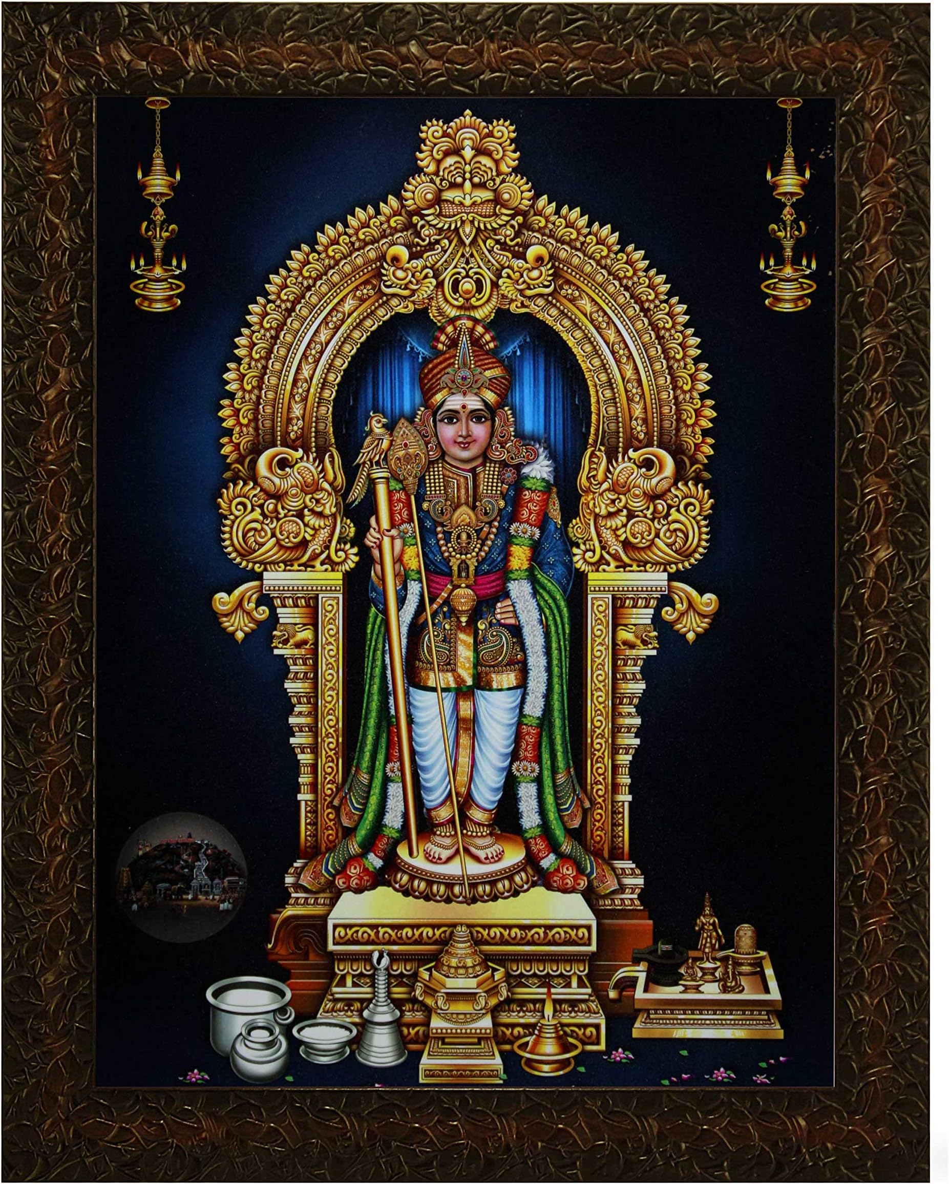 Indianara Religious Painting -Synthetic Wood, 27x30.5x1cm, Multicolour (GBN1)