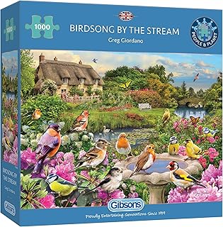 Comprar Gibsons Birdsong by The Stream - Rompecabezas de 1000 Piezas, diseño de pájaros de jardín británico, Naturaleza, Rompecabezas sostenible para Adultos y Adolescentes, Tablero 100% Reciclado de Primera