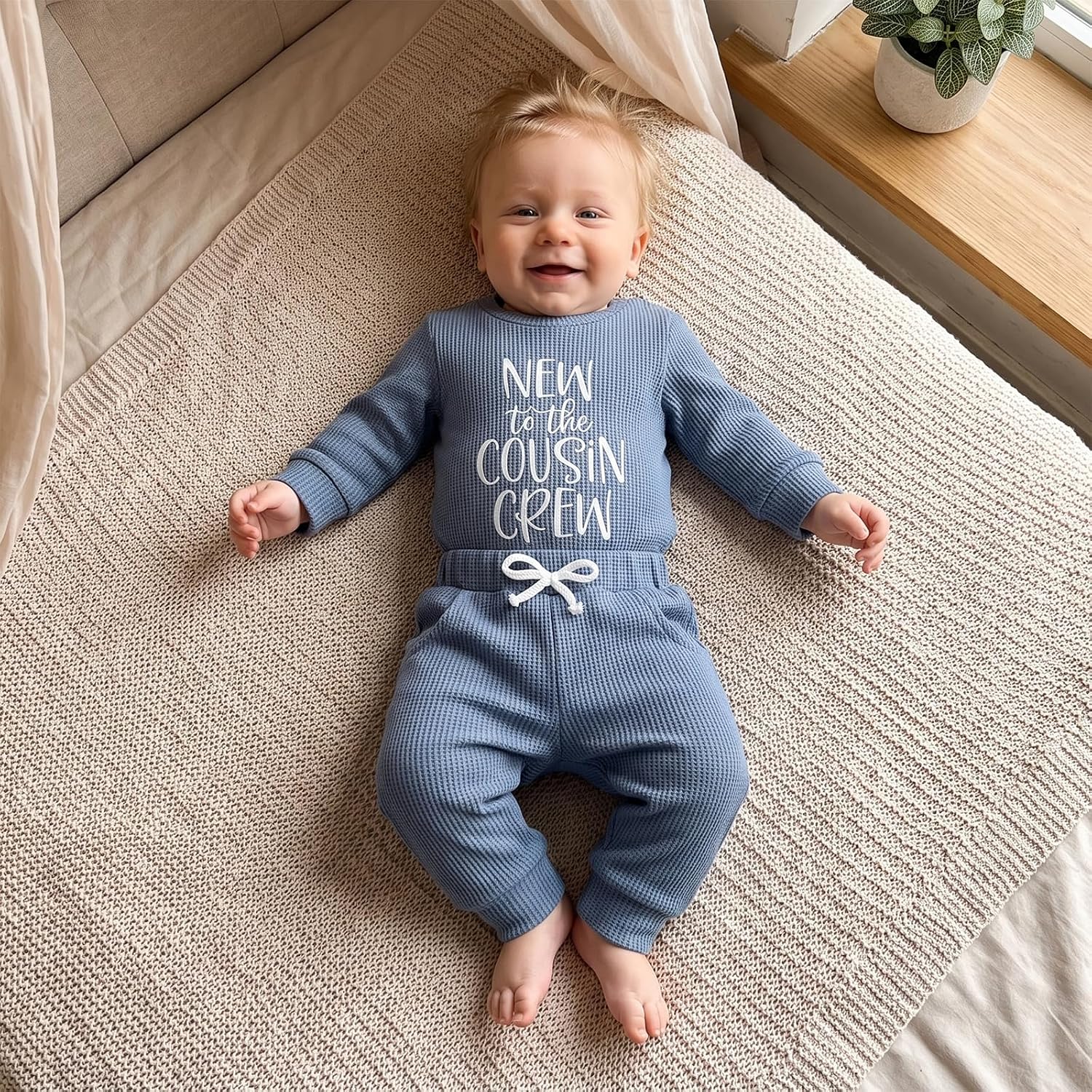 Sejardin Infant Baby Boy Fall Clothes Letter Embroidery Outfit Pants Set image 2