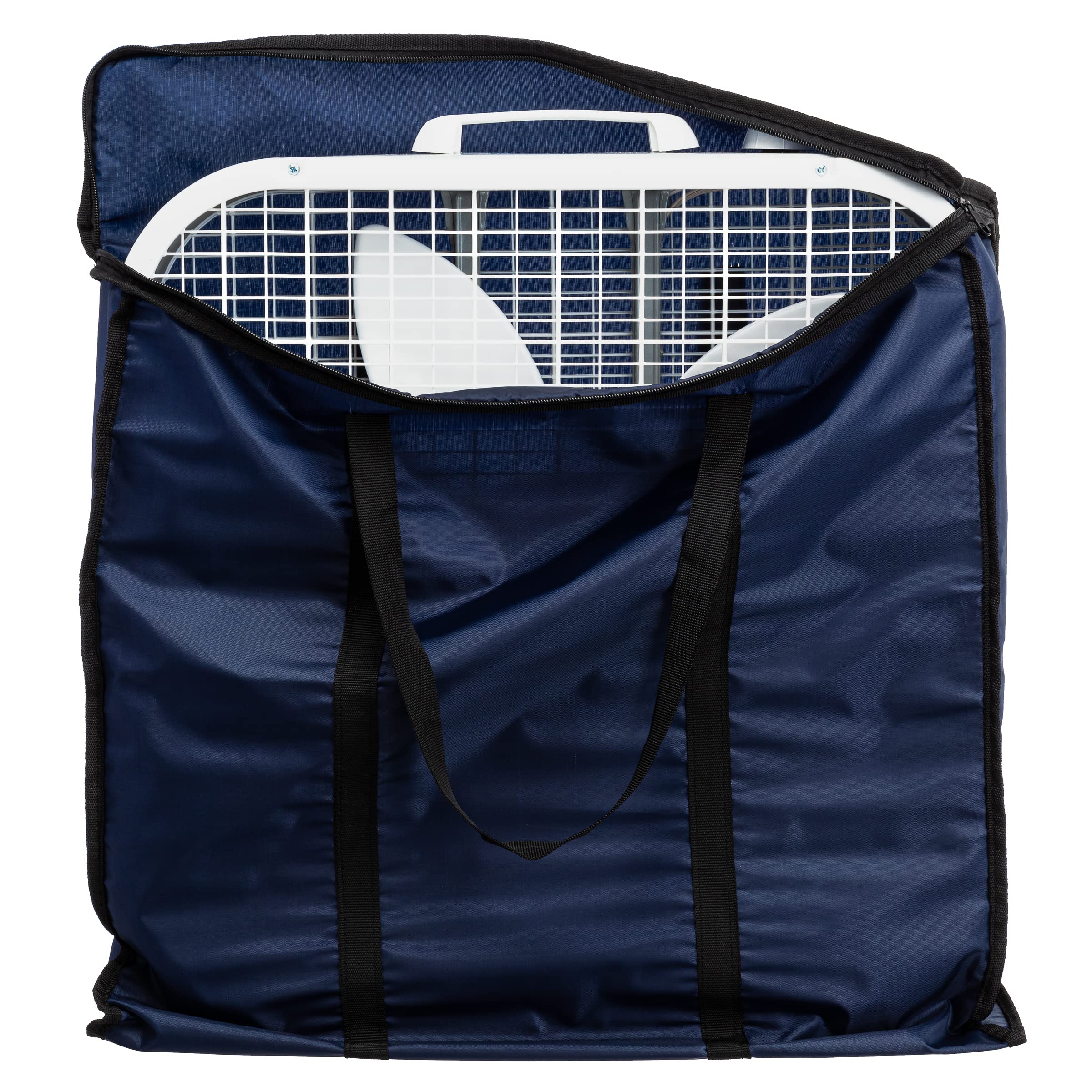 ( similar item) Box Fan Storage Cover - Waterproof, Dustproof Covers for Window Box Fan, Oxford Square Fan Storage Cover with Handle 21" L x 21" H x 5" W (Fan is not Included)