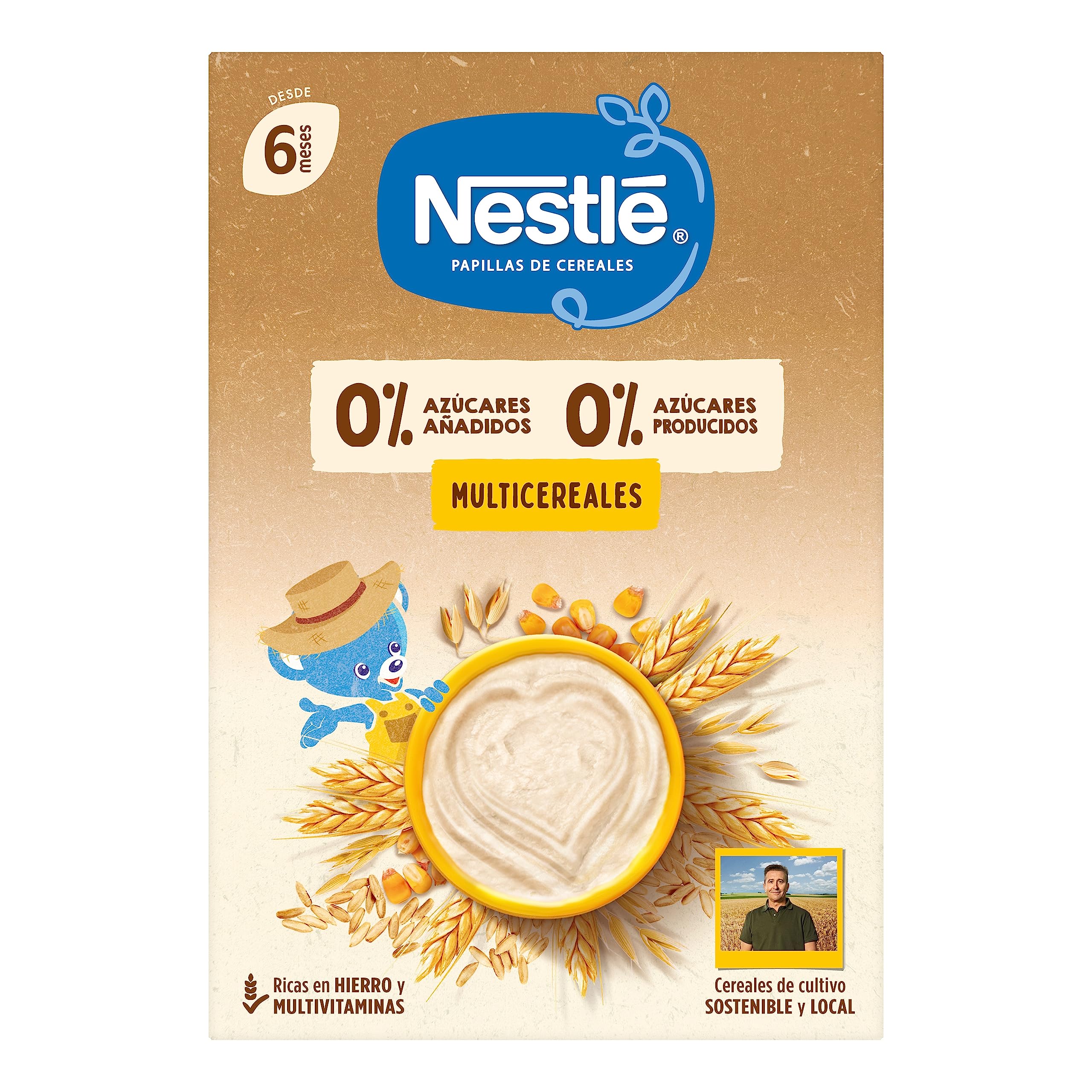 NESTLÉ 0%0% Papilla Multicereales, a partir de los 6 meses, 6x270g