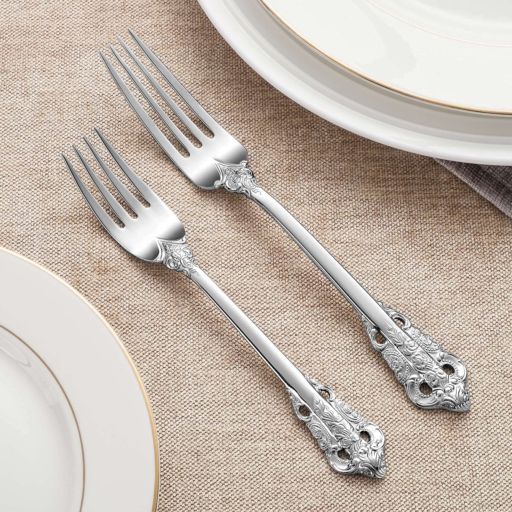 KEAWELL Luxury 4-Piece 18/10 Stainless Steel Dinner Fork Set (Silver) — Amazon image 3