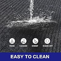 Vista 5 de Alfombra antideslizante de 3 x 10 pies, alfombra de pasillo para interiores y exteriores, alfombra con respaldo de goma, tapete comercial de pelo