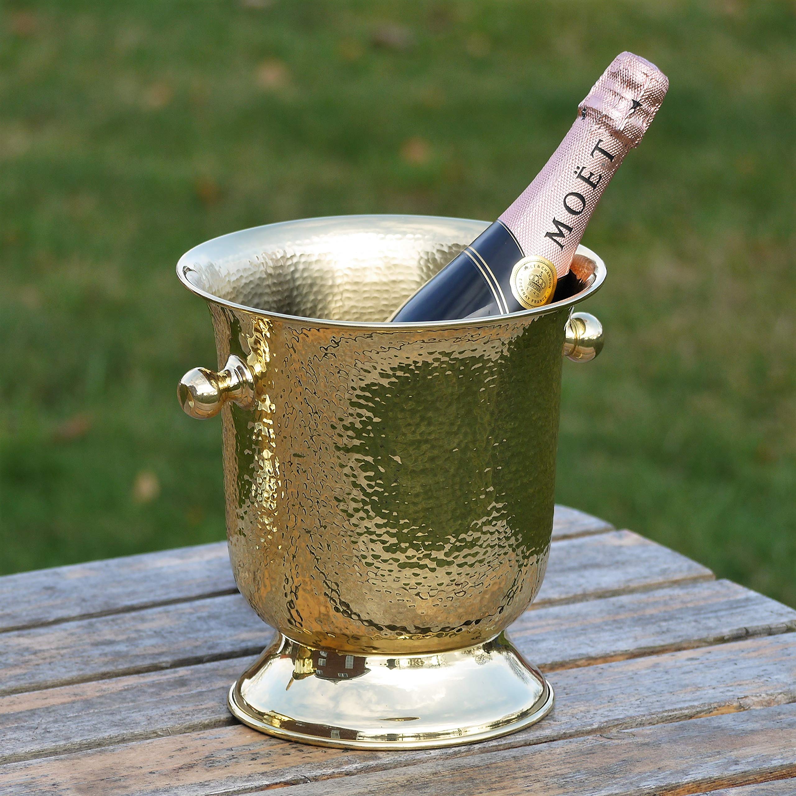 Seau à champagne et champagne martelé Monrepos Design