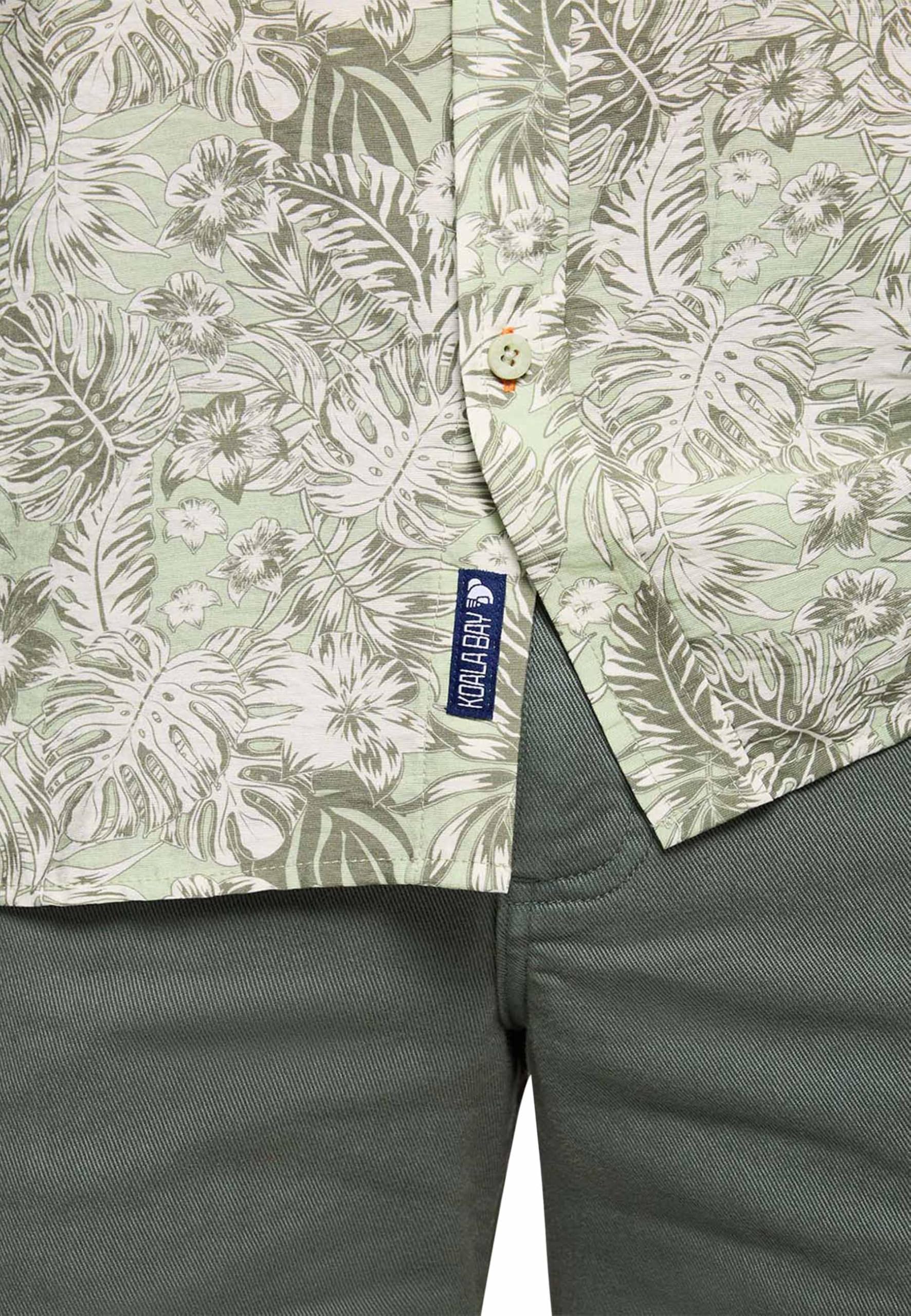KOALA BAY | Westor | Camisa Hombre Manga Corta Estampada Tropical | Camisa Verano Casual Botones Ligera | Camisa Playa Hawaiana Fresca Cómoda