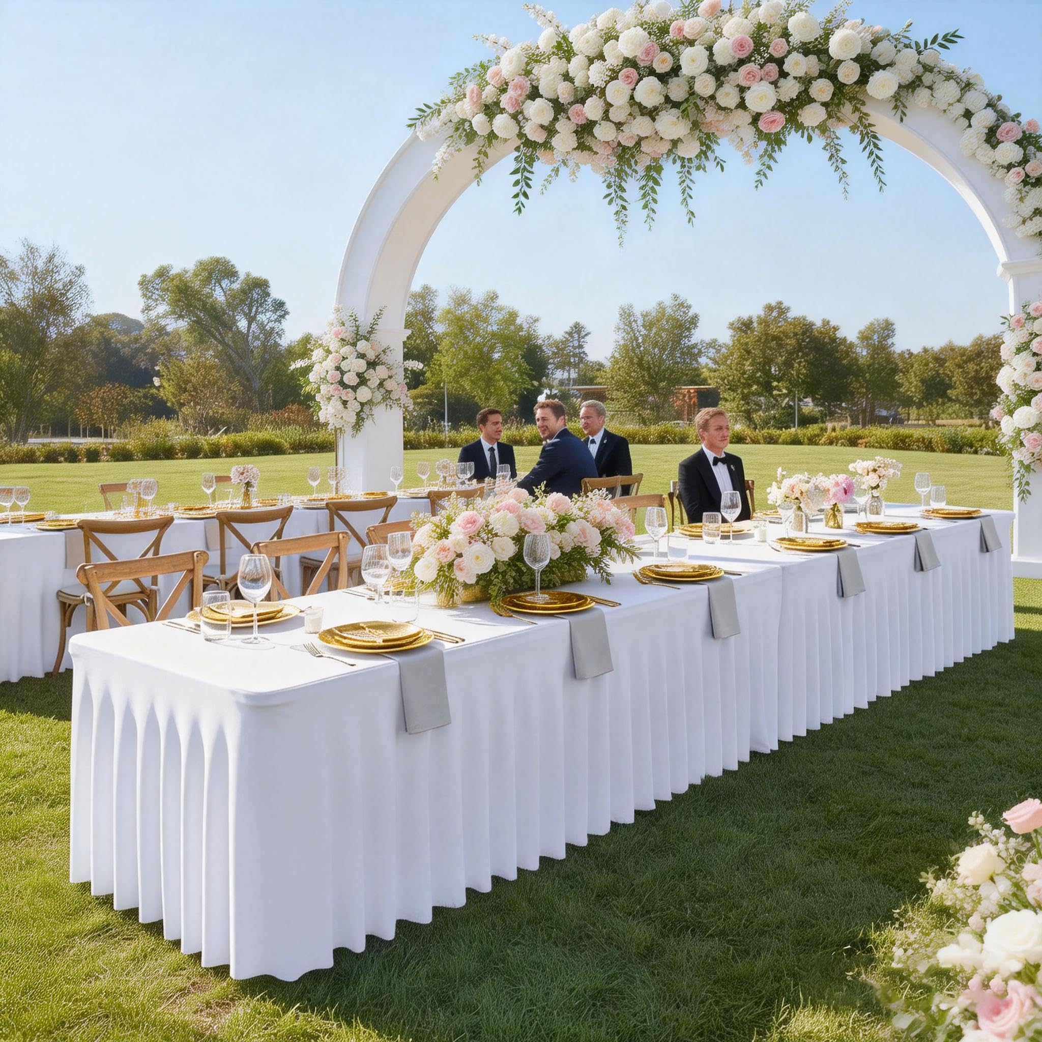 Paquete de 6 manteles de elastano elástico, de una sola pieza, resistentes a las arrugas, para mesas rectangulares de 6 pies, manteles negros para eventos, banquetes, bodas, fiestas de cumpleaños