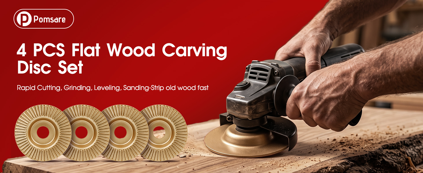 Image of 4 PCS Angle Grinder Wood Carving Disc Set Flat Grinding Polishing Wheel Pad