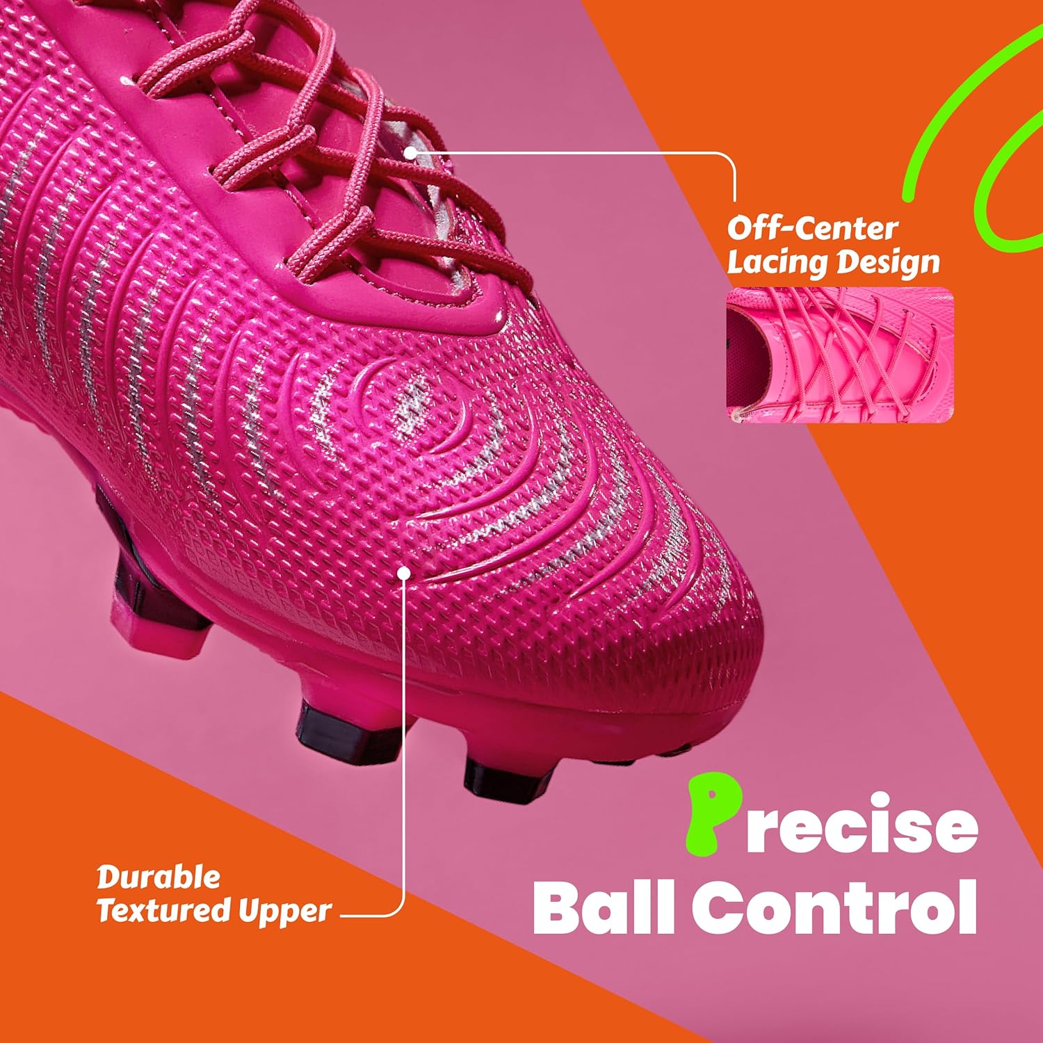 PATPAT Kids Soccer Cleats – Outdoor Firm Ground and Turf Football Training Shoes for Little Big Boys and Girls - Image 4