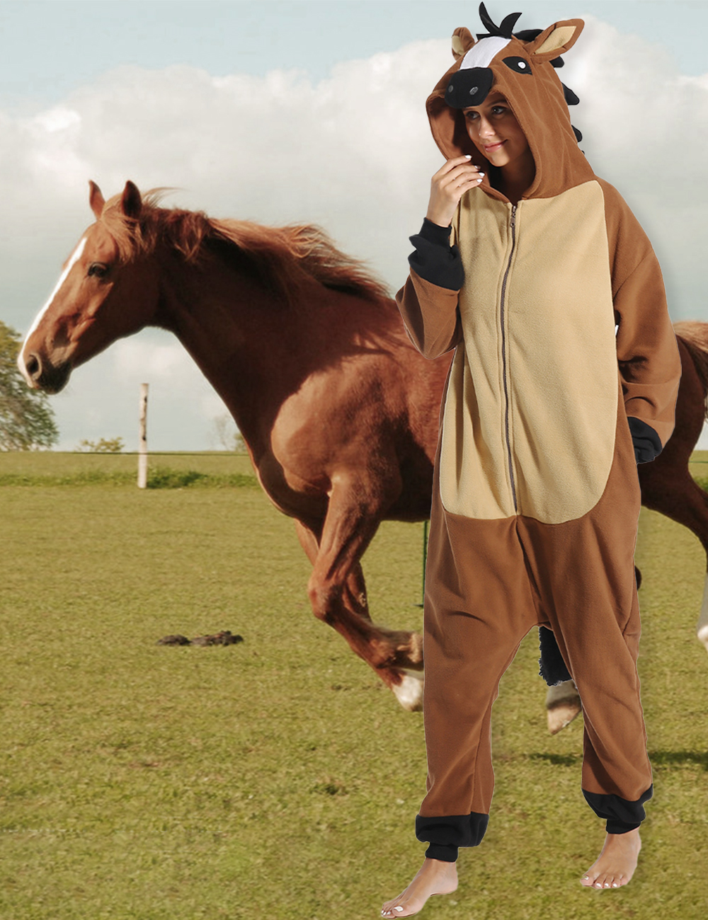 Amazon.com: Adult Horse Onesie Pajamas Animal Cosplay Homewear