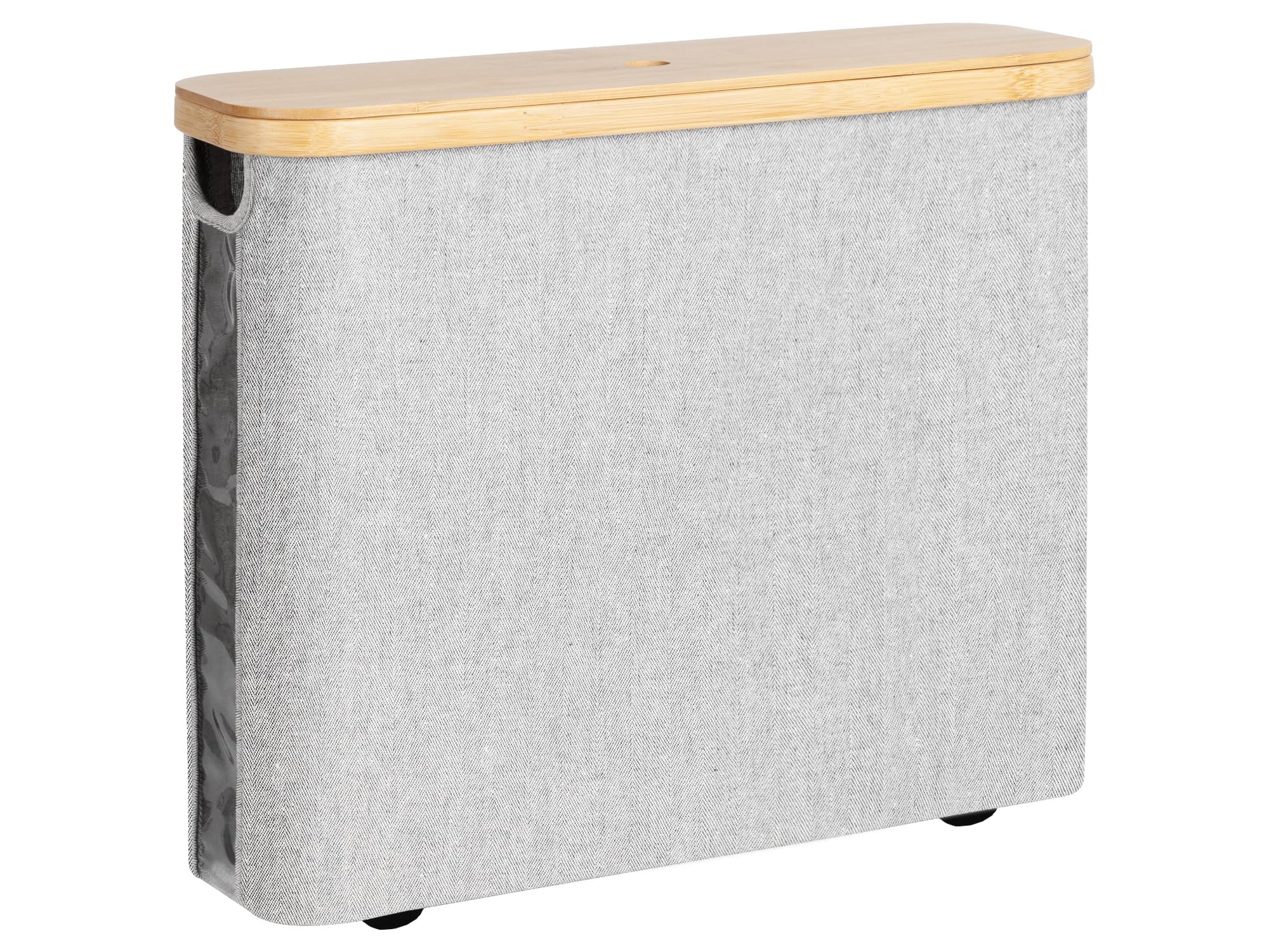 StorageWorks Toilet Paper Storage Basket, Papers Container with Bamboo Lid, Medium Toilets Holder for Up to 9 Mega Rolls, Organizer for Bathroom, Grey, 1 Pack