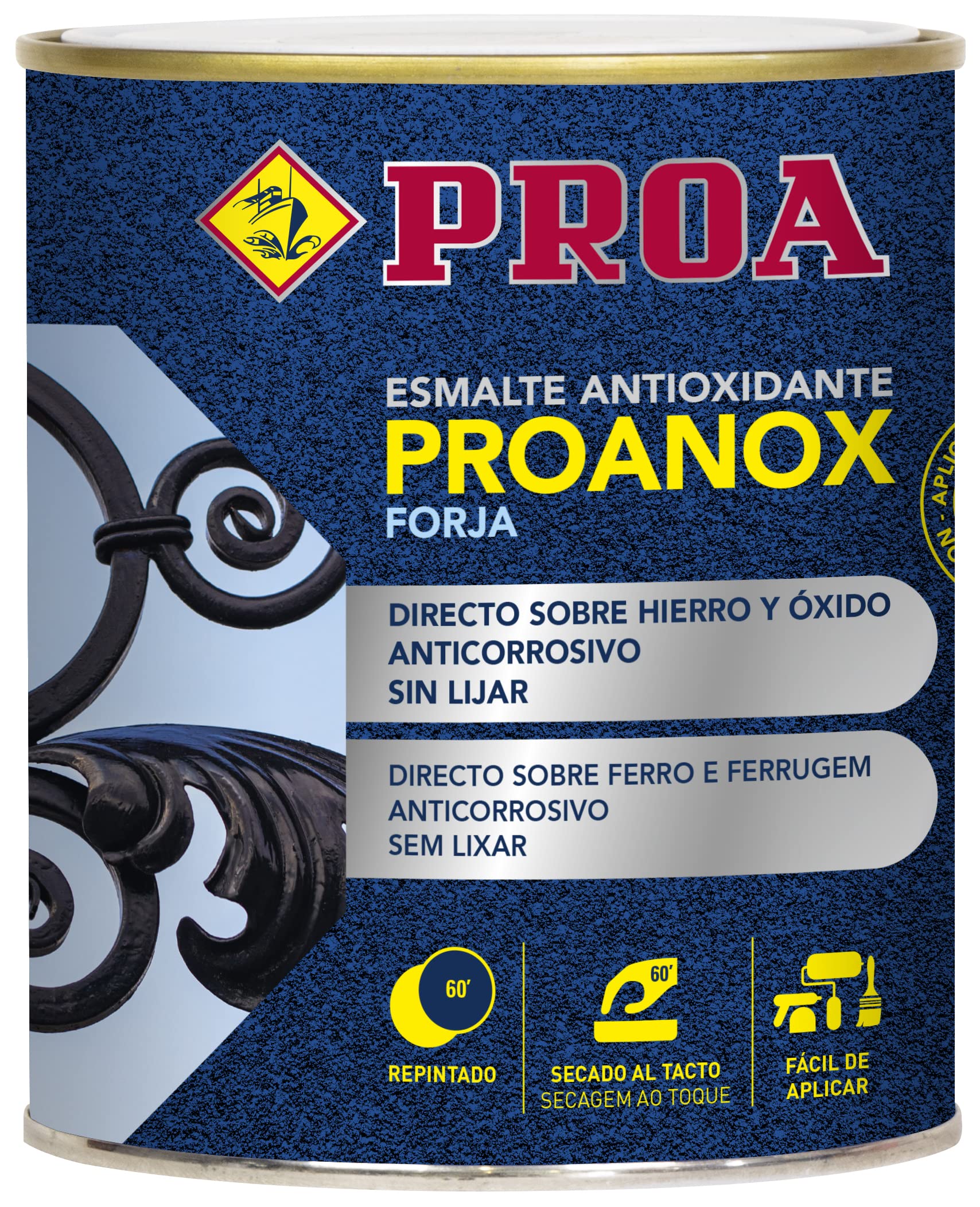 Esmalte antioxidante directo sobre óxido. SATINADO. RAL 7016. 750 ML. Pintar sobre hierro y óxido sin necesidad de imprimación. PROANOX. — view 11