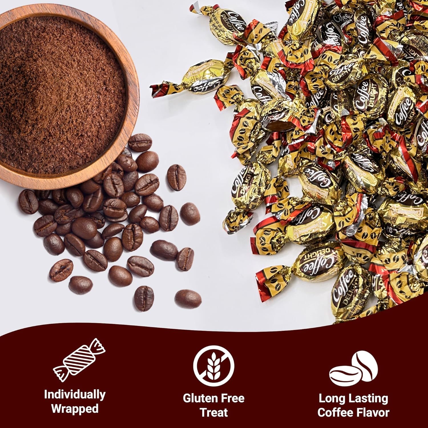 Coffee Delight - 1 Pound Bulk Bag - Coffee Candy Indivily Wrapped -