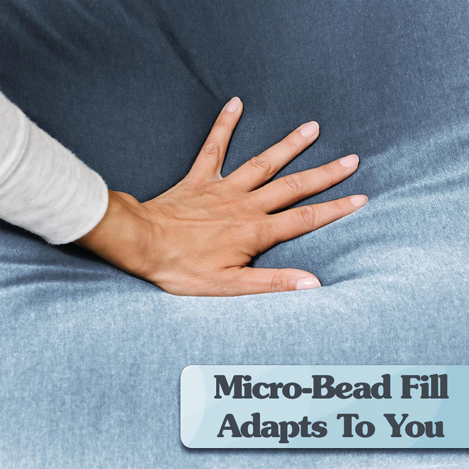 Yogibo Roll Long Full Body Pillow for Women and Men, Adults, for Back, Lumbar, Body Support, Side Sleeper, Maternity, Nursing, Pregnancy for Sleeping, Micro-Bead Filling, Rain