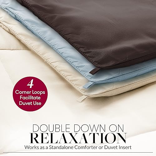 Miniatura 7 de Beckham Hotel Collection Serie 1300 - Edredón de lujo relleno sintético, hipoalergénico, para todas las estaciones, para cama twintwin XL color