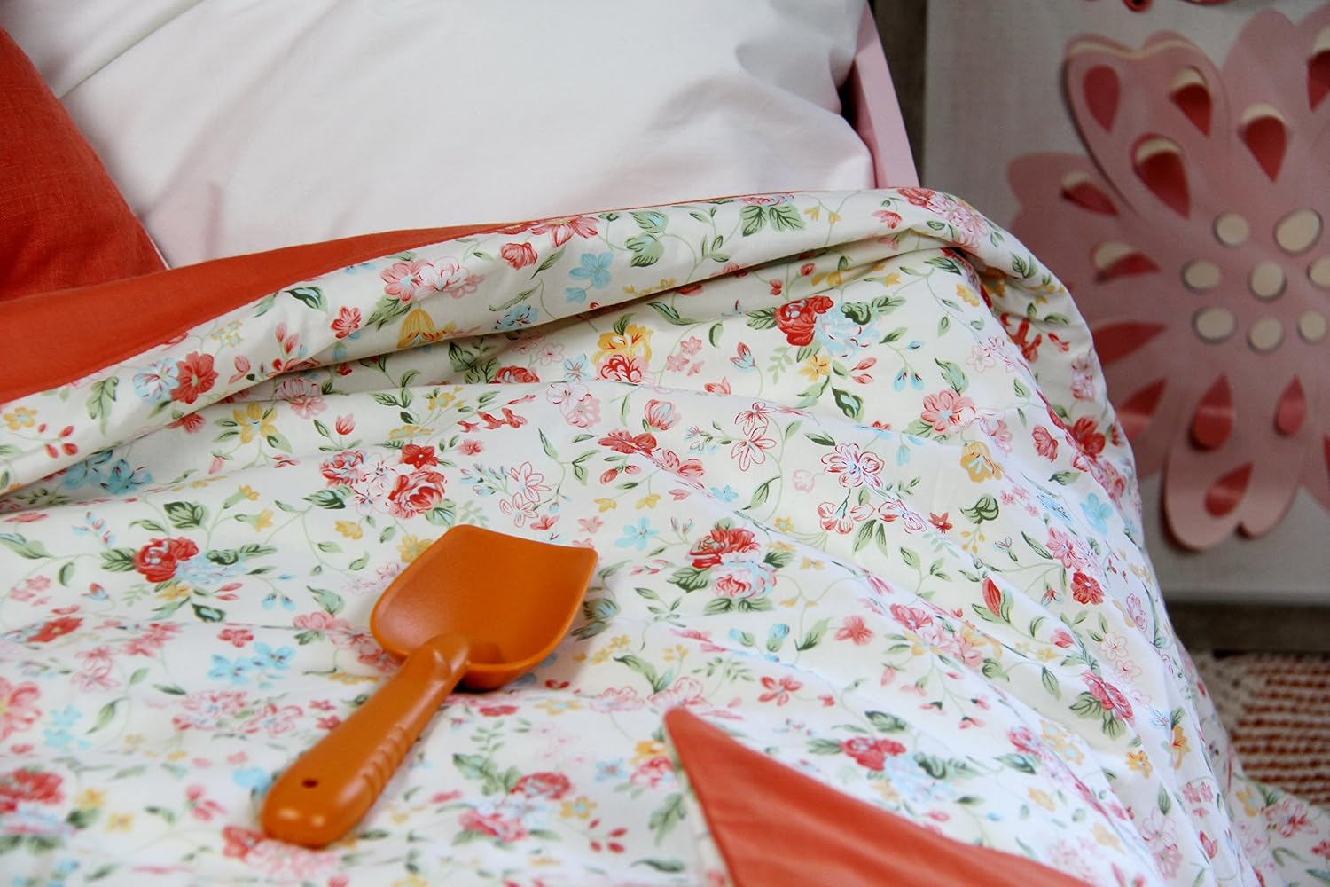Cotton Flower Toddler Quilt (Quilt + Duvet Cover), Warmer (April)