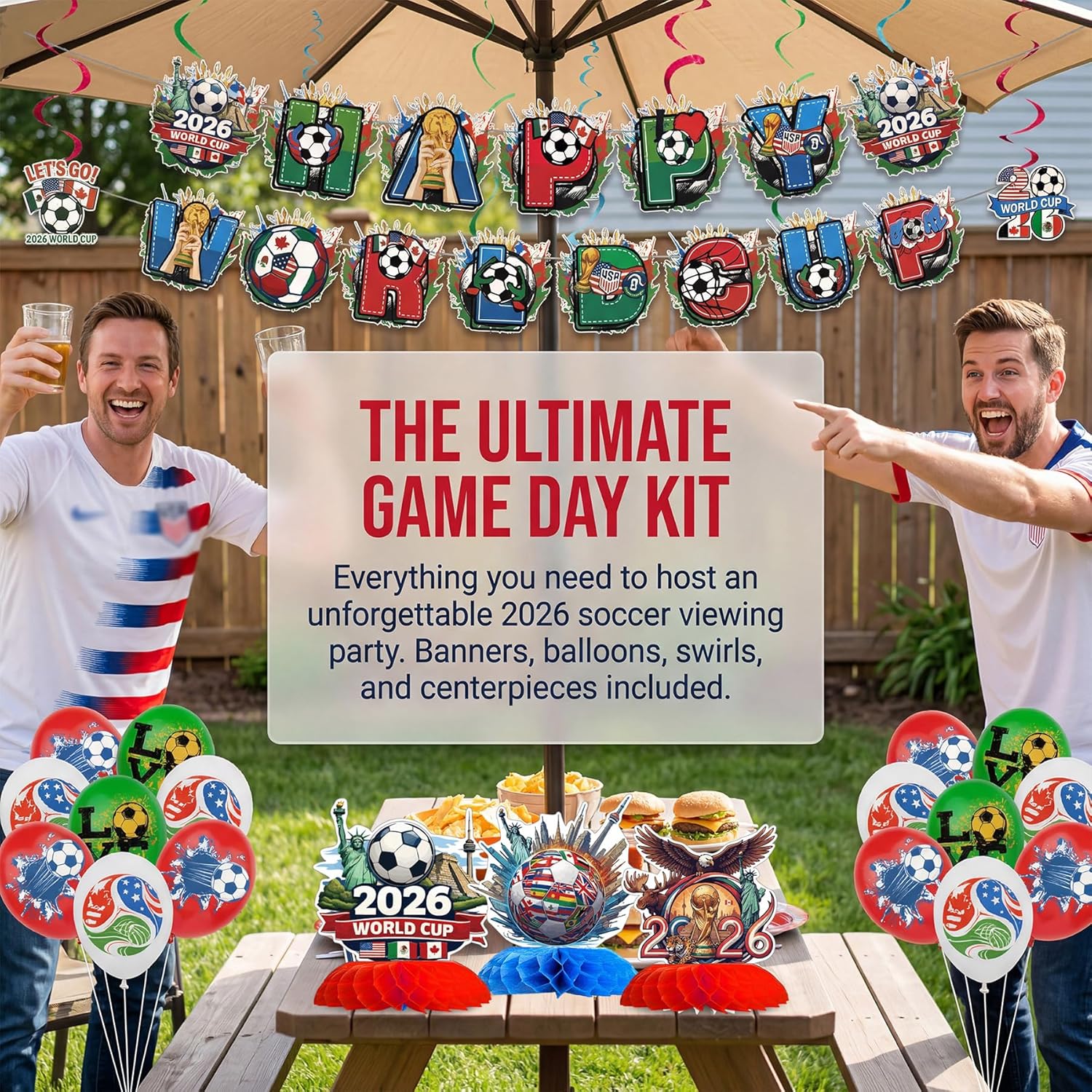 World Cup 2026 Party Decoration, Complete Celebration Kit, Party Supplies for Soccer Fans, World Cup 2026 Celebrations