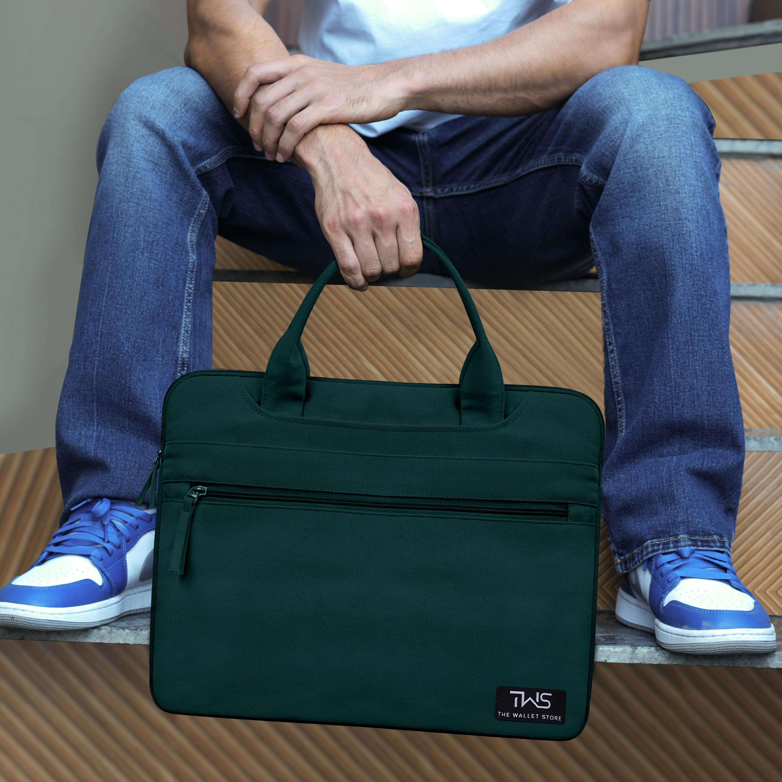 The Wallet Store EcoCarry Canvas Laptop Bag -Teal - 13 Inch