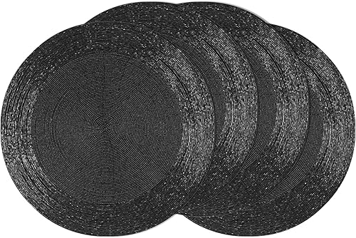 COTTON CRAFT Glitz - Juego de 4 manteles individuales con cargador de cuentas hechos a mano, juego de 4  Cosecha de Halloween, otoño, vacaciones,