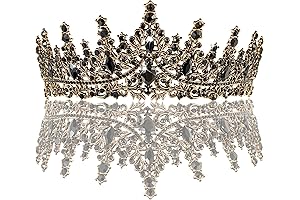 Black Crown for Women - Crystal Princess Tiaras Rhinestone Queen Crowns