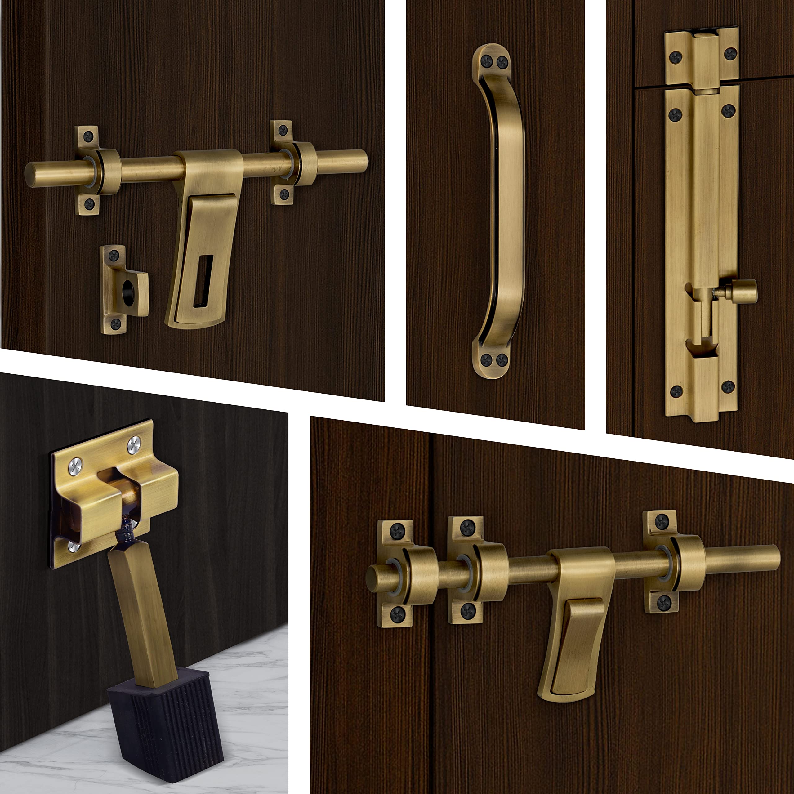 Plantex Stainless Steel Door Kit for Single Door/Door Hardware/Door Accessories (10 inch Al-Drop,8 inch Latch, 7 inch 2 Handles,7 inch Tower Bolt and 4 inch Door Stopper) - (DMAL-02-Brass Antique) (B0C373KCJC) Amazon Price History, Amazon Price Tracker
