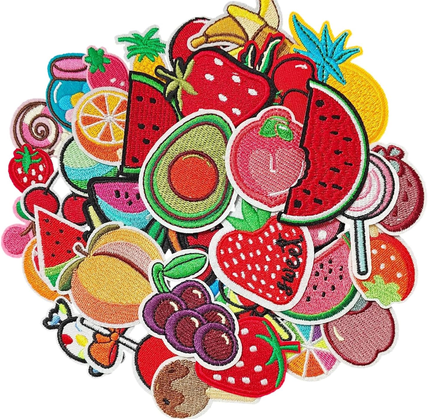 AXEN Fruit Iron on Patches, Fruit Themed Patches Embroidered Applique for Clothing, Jackets, Hats, Backpacks, Jeans