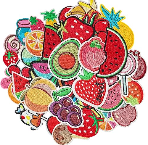 Miniatura 11 de AXEN 60 parches bordados para planchar, accesorios de bricolaje, parches decorativos surtidos aleatorios, bonitos apliques de costura