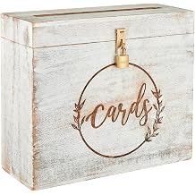 Wedding Card Box with Card Slot and Lock 12"X10"X4.5"- Gift Wishing Well Card Box for Weddings, Receptions, Birthdays, Graduation Day, Baby Showers, Honeymoon Funds WBKH White