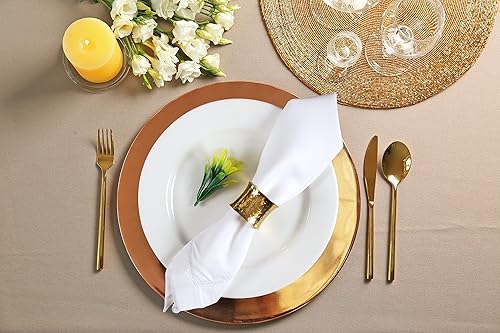 Miniatura 2 de Palisa Servilletas de tela con detalles de dobladillo y esquinas en inglete de 20 x 20 pulgadas, servilletas de mesa de poliéster lavables para