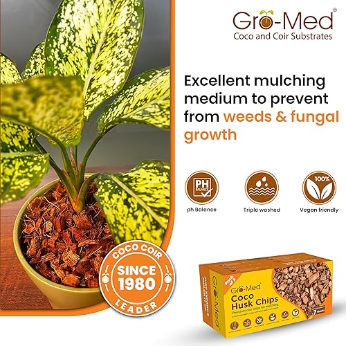 Miniatura 5 de Sustrato de chips de coco, 100% orgánico, ladrillo de tierra para macetas de 1.1 libras, listado OMRI, cáscara de coco de bajo equilibrio de EC y