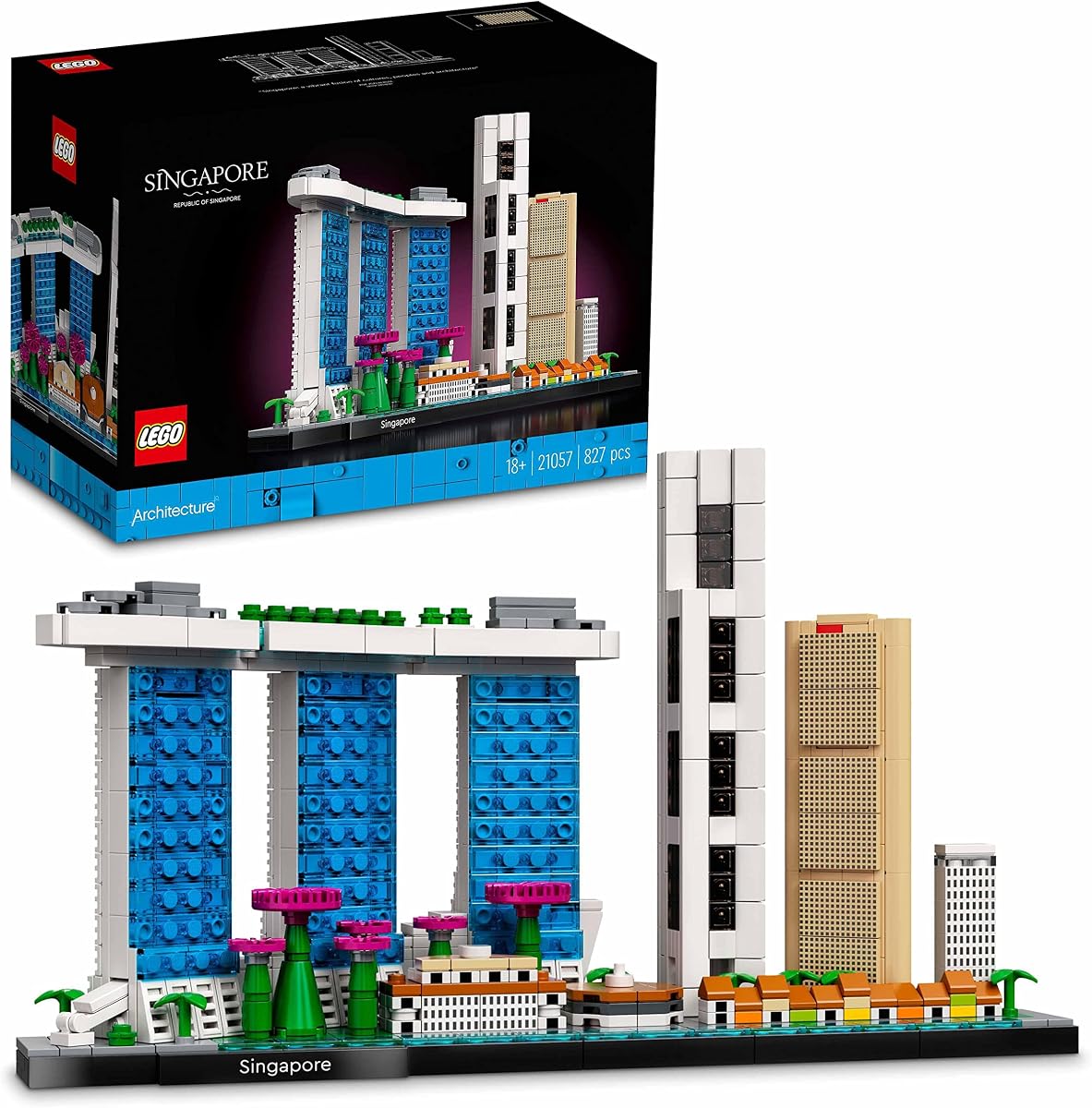 21057 Architecture Singapore Model Building Set for Adults, Skyline Collection, Collectible Crafts Construction, Home Decor Gift Idea
