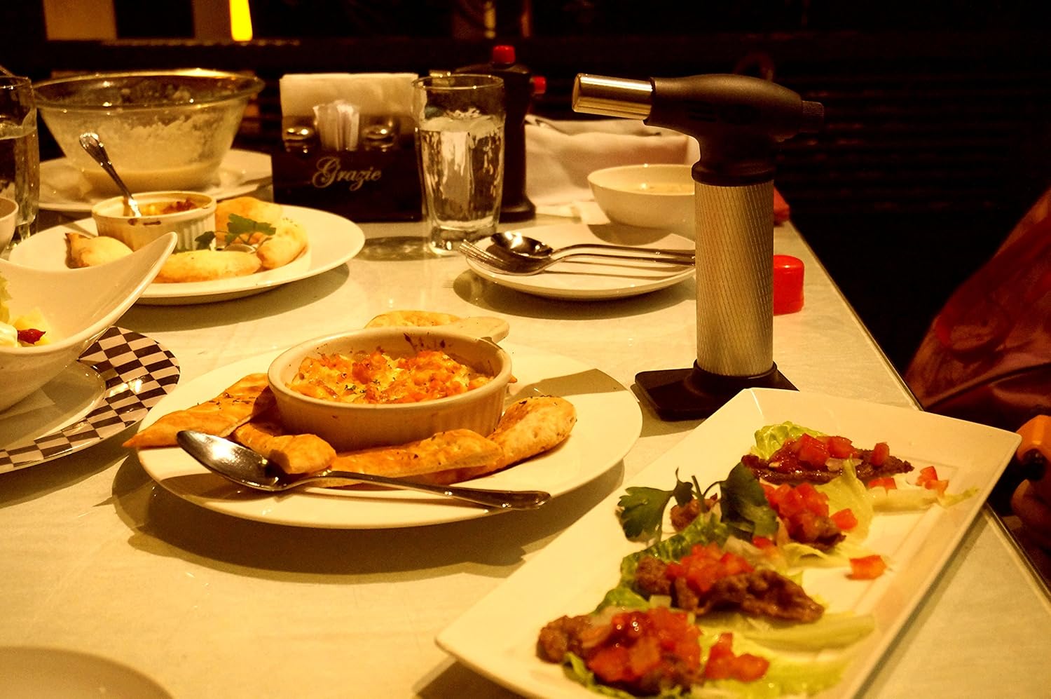 Super Sale 🛒 All Splendid Brazing Blow Torch- Metal Tank Strong Flame Butane Torch-Soldering Torch-Wielding Torch-Culinary Torch- Kitchen Torch with Child Safety Lock (Silver)