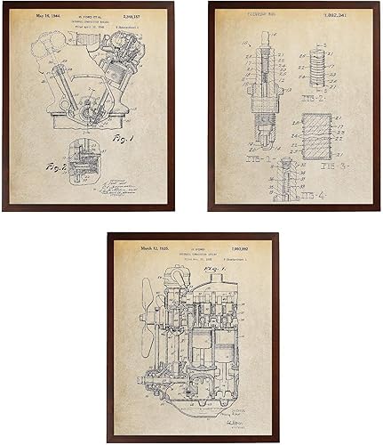 Cartel de bujía del motor de combustión interna de la parte del coche del arte del motor de los ventiladores automotrices Henry Ford Vintage TDP244