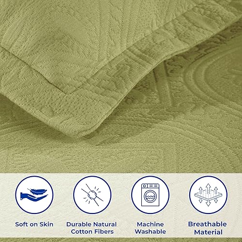 Miniatura 3 de Superior Celtic Circles - Colcha con fundas de almohada a juego, individual, guisante dulce, 2 piezas