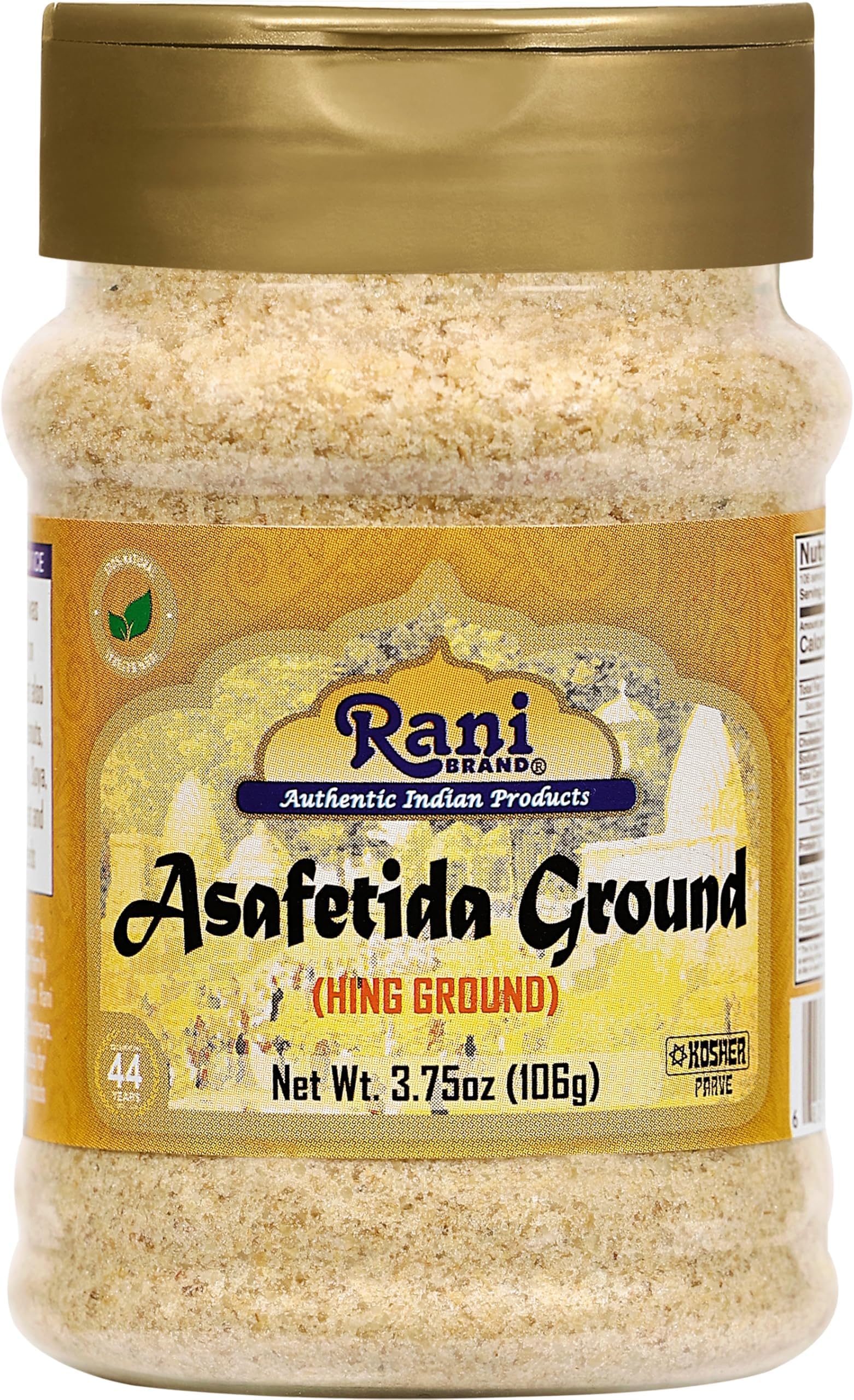 Rani Asafetida (Hing) Ground 3.75oz (106g) PET Jar ~ All Natural | Salt Free | Vegan | Non-GMO | Kosher | Asafoetida Indian Spice | Best for Onion Garlic Substitute