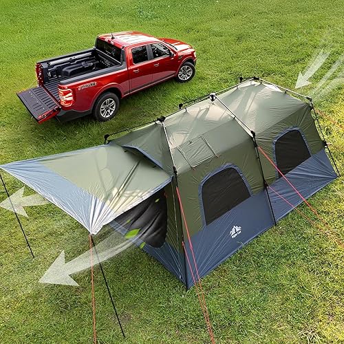 Miniatura 6 de Night Cat Tienda de campaña para 8 personas: Tienda caliente de cabina instantánea impermeable grande con toldo y estufa Jack para Glamping familiar