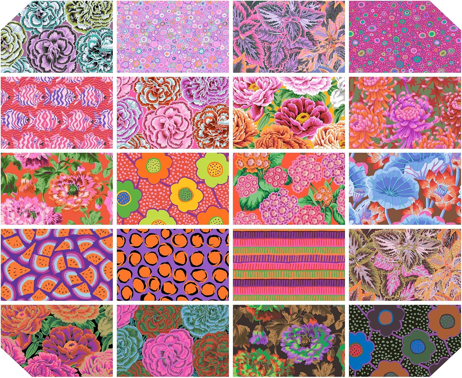 Hot - August 2025 10 Inch Charm Pack (42 Pieces) by Kaffe Fassett Collective for FreeSpirit