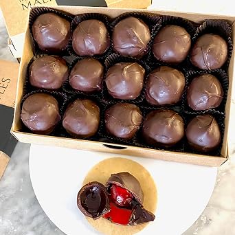 MalibuGift Chocolate Covered Cherries with a Liquid Filling Hand Dipped in Milk Chocolate for a Rich Chocolate and Cherry Taste
