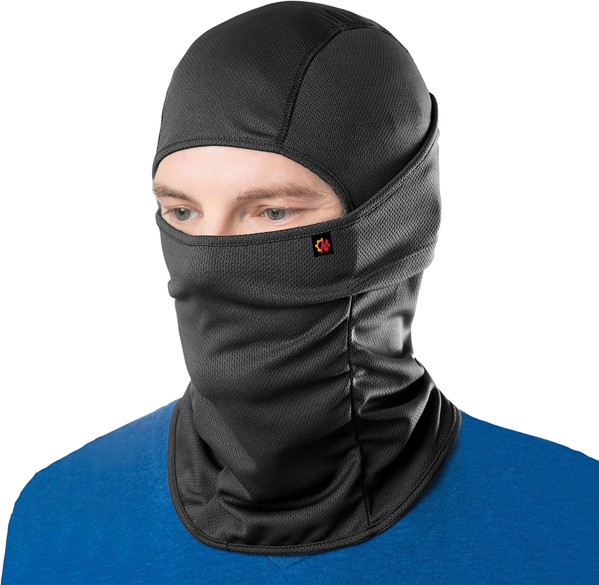 Le Gear Face Mask Pro+ for Bike, Ski, Cycling, Running, Hiking - Protects from Wind, Sun, Dust - 4 Way Stretch - #1 Rated Face Protection Mask (Black), Free Size, Pack of 1, for Men and Women