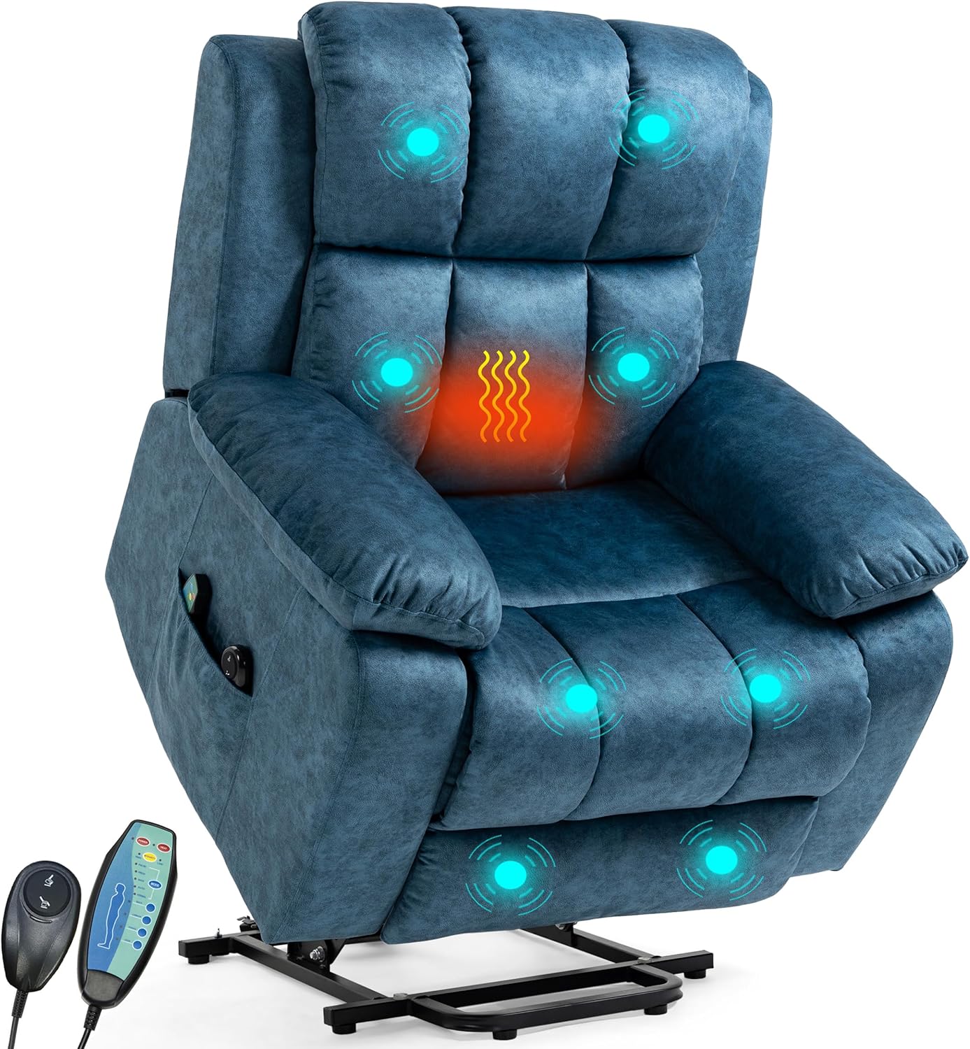 Blisswood Heated Recliner Armchair, 8 Point Electric Massage Sofa Chair